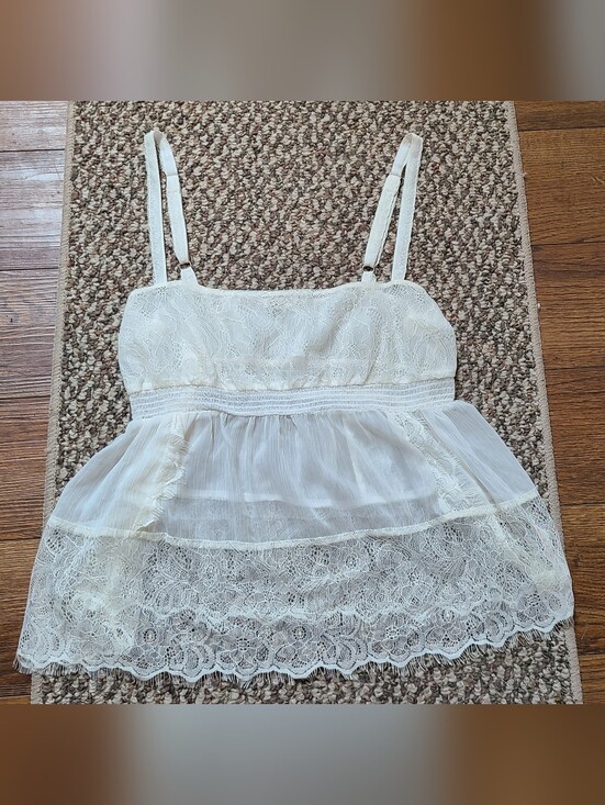 Intimately By Free People Tops - Intimately Free People Lace Tiered Offwhite Cami Top Medium
